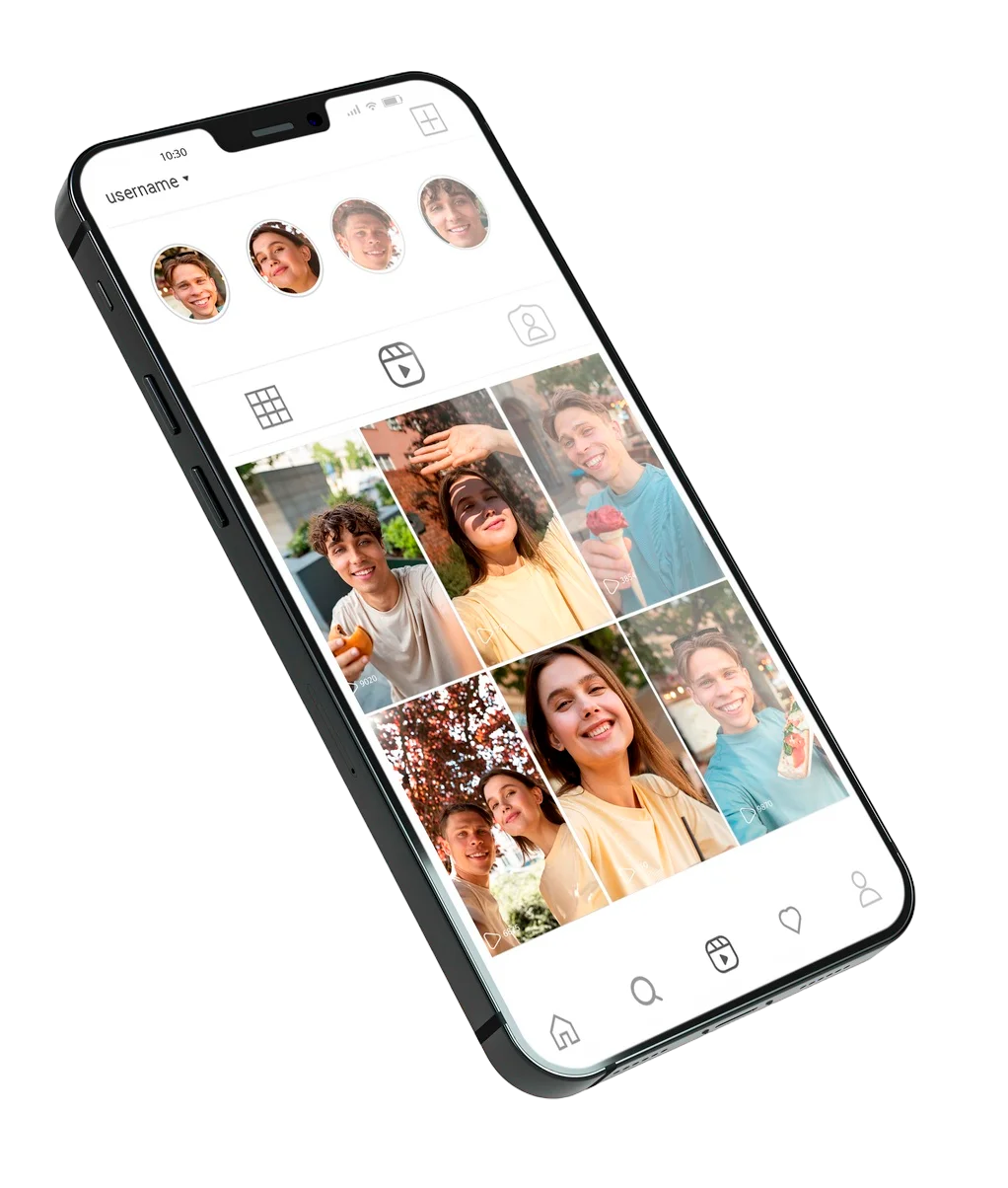 Estrategia de contenido en redes sociales mostrada en un teléfono